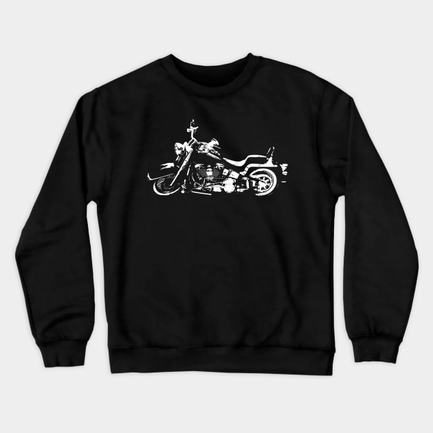 Classic American Motorcycle Abstract Crewneck Sweatshirt by hobrath